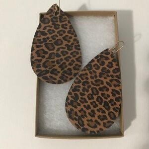 Nickel & Suede Leopard Print earrings